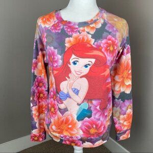 DISNEY FLORAL PINK ARIEL LITTLE MERMAID SWEATSHIRT